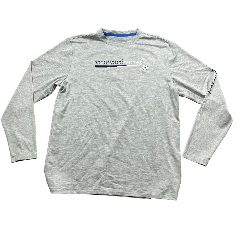 Vineyard Vines Performance XL Grey‎ T Shirt Long Sleeve Soccer
